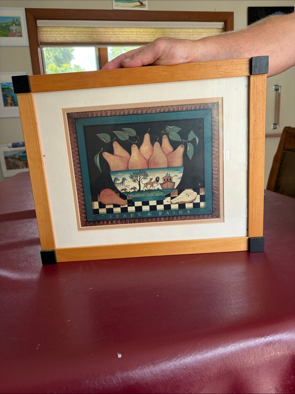 Pears & Pairs Framed Wall Art - Green and Tan